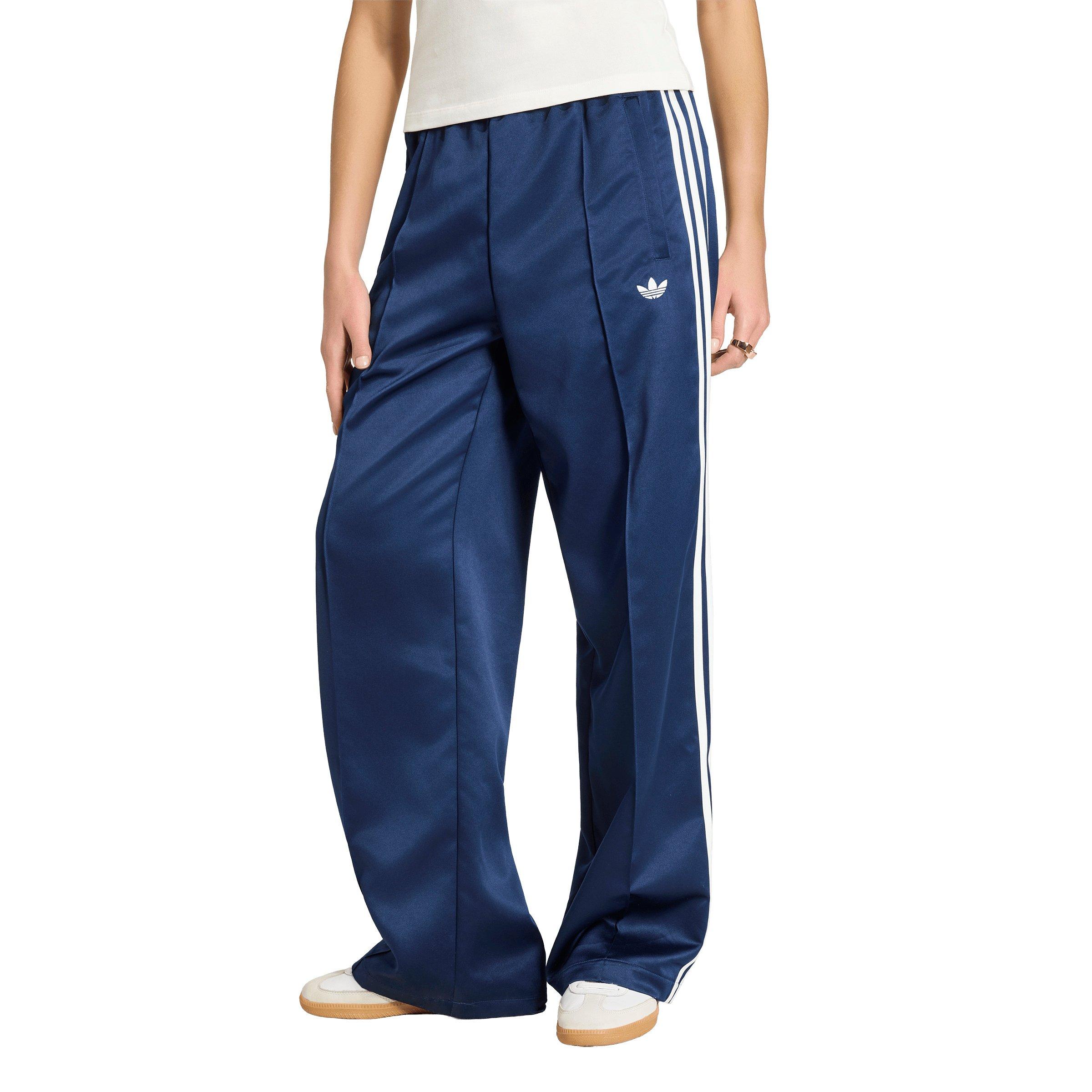 adidas Originals Women's Satin SST Loose Track Pant - Blue/White - BLUE/WHITE